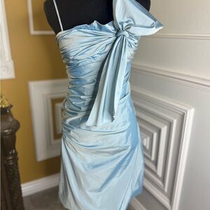 BCBG MaxAzria Elegant Blue One-Shoulder Dress